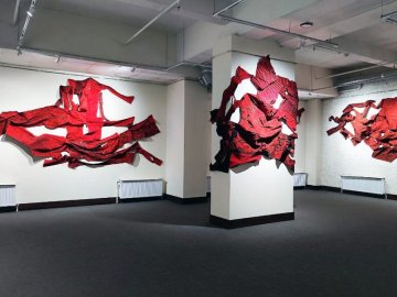 У Луцькому музеї відкрили виставку інсталяцій з херсонської бавовни. ВІДЕО