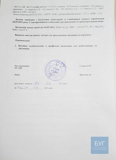 10-річній волинянці потрібна допомога в боротьбі із раком