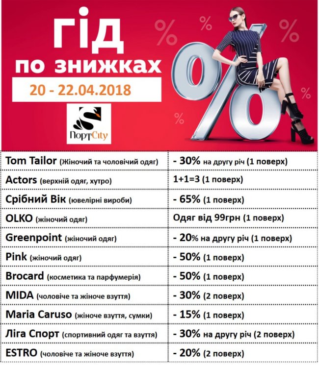 Одяг від 99 гривень і «1+1=3»: гід по знижках від «ПортCity»*