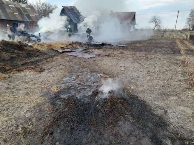 Пожежі на Волині: горіли господарські споруди та суха трава