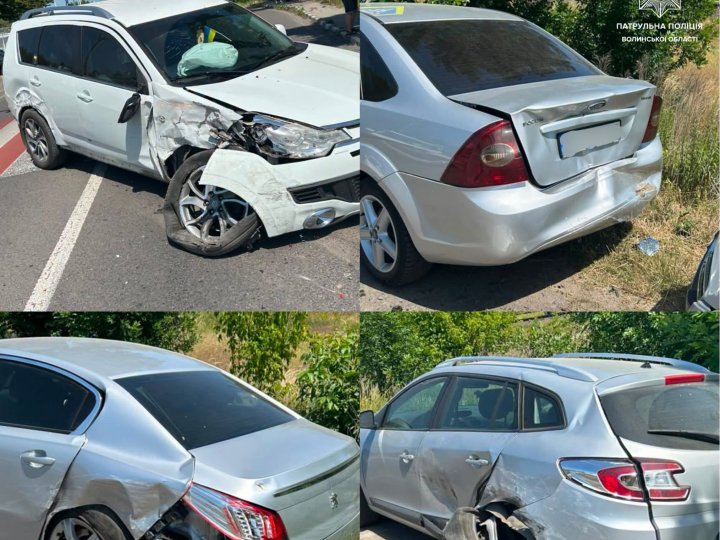 У Луцьку п'яний водій втаранився у 4 автомобілі. ФОТО