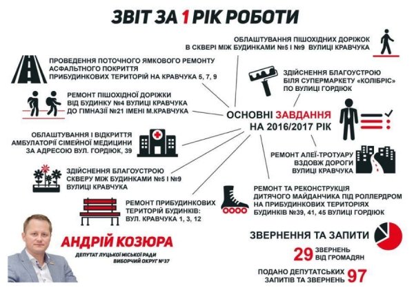 Луцькі депутати від «Батьківщини» звітують за рік роботи. ІНФОГРАФІКА