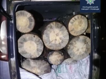 На Волині затримали авто з незаконним лісом