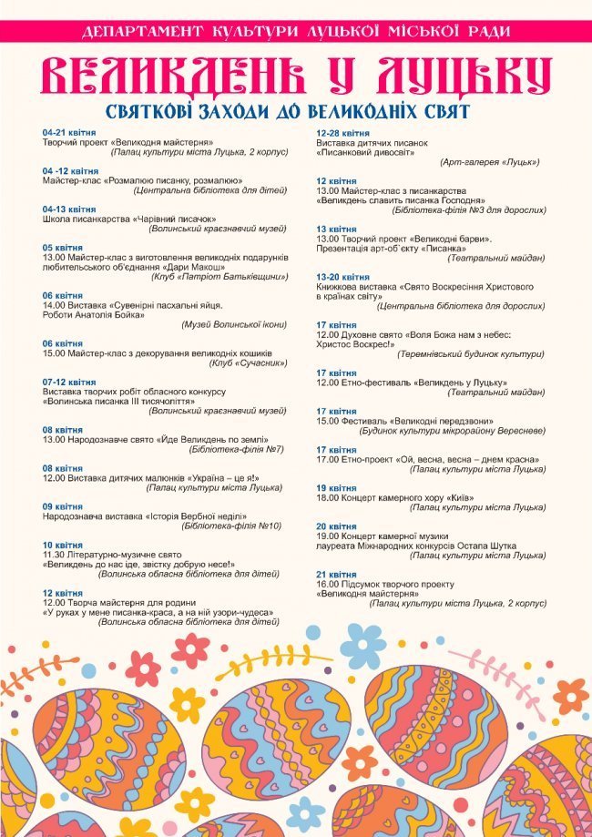 Великдень у Луцьку: перелік заходів