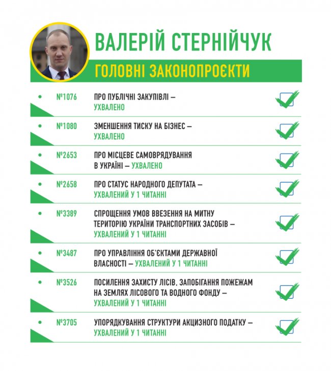 «Слуга народу» Валерій Стернійчук прозвітував про рік роботи у Верховній Раді України