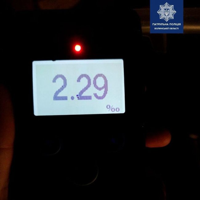 У Ковелі зупинили водія, алкоголь в крові якого перевищував норму в 11 разів