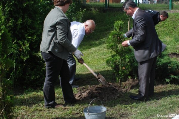 У Луцьку губернатор і мер висадили «Алею миру». ФОТО