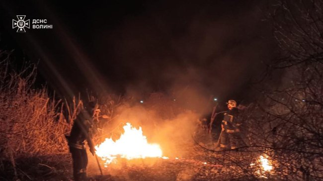 Волинь - у вогні: рятувальники погасили 13 пожеж сухої трави на 16 га. ФОТО