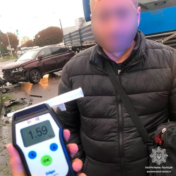 У Луцьку сталося дві аварії за участю п'яних водіїв