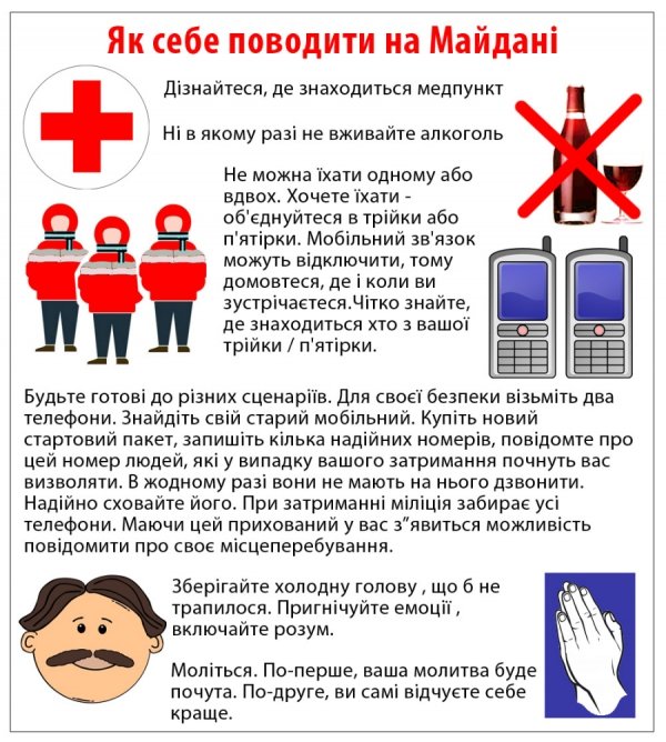 Як поводитися на Євромайдані. ІНФОГРАФІКА