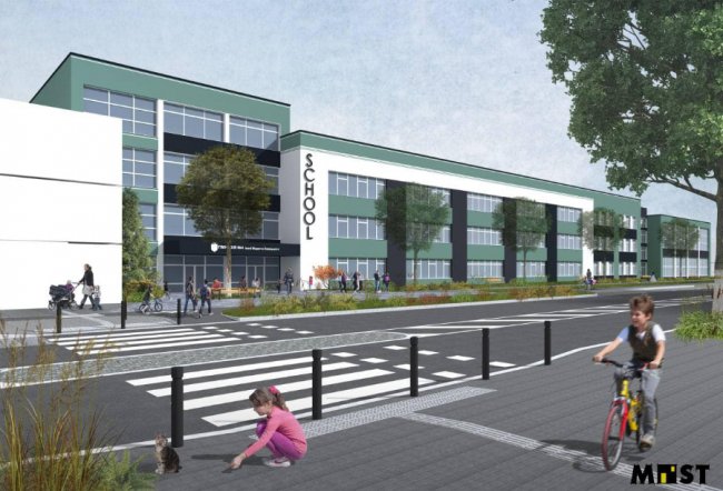 Показали, який вигляд матиме луцька гімназія №4 після ремонту фасаду. ФОТО