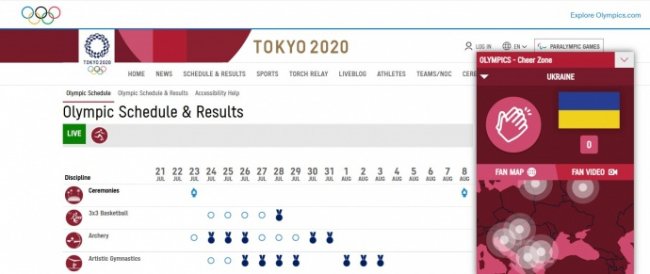 Крим відокремили від території України на офіційному сайті Олімпіади-2020