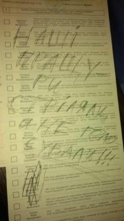 Вибори і глум: смішні написи на бюлетенях, фотожаби і демотиватори