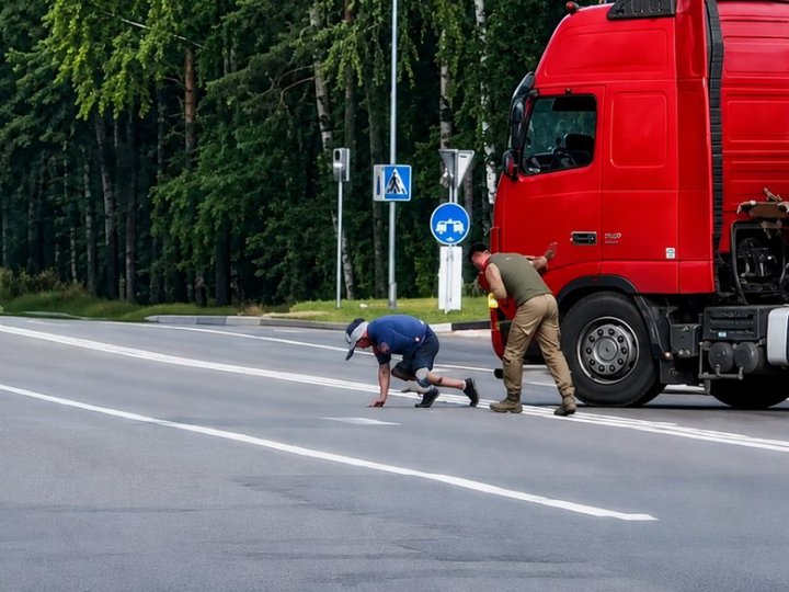 На Волині водій вантажівки пошкодив дві службові авто ТЦК та застосував сльозогінний газ