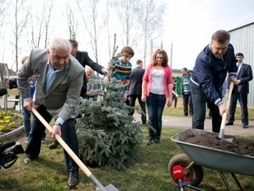 Як Янукович садив ялинку. ФОТО