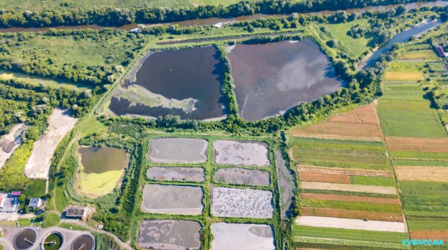 Очисні споруди поблизу Луцька показали з висоти. ФОТО