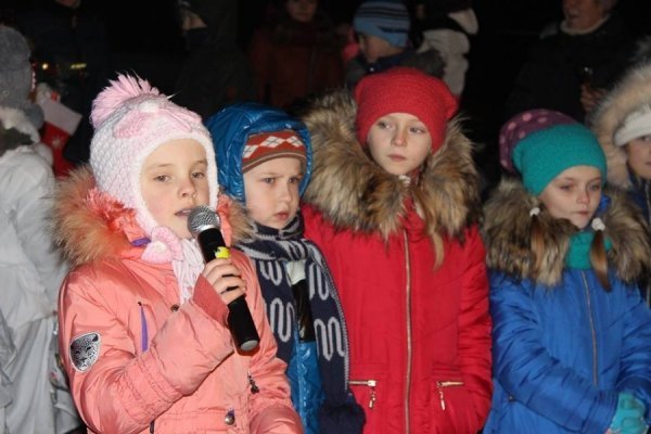 Ватра, фаєр-шоу, співи: як запалювали ялинку в селі під Луцьком