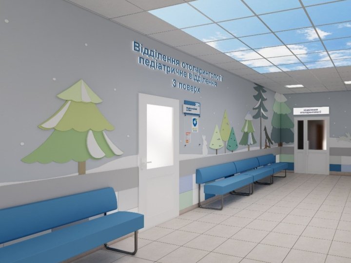 В обласній дитячій лікарні ліфтові холи оформлюють за мотивами пір року