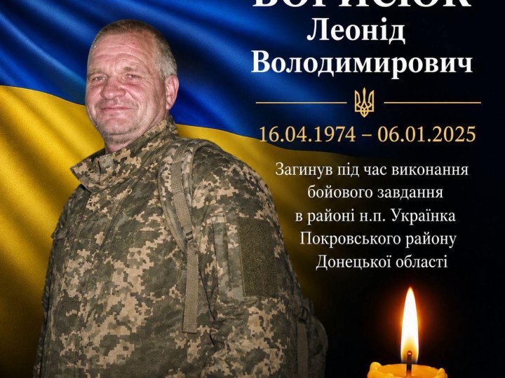 На Донеччині загинув воїн з Волині Леонід Борисюк