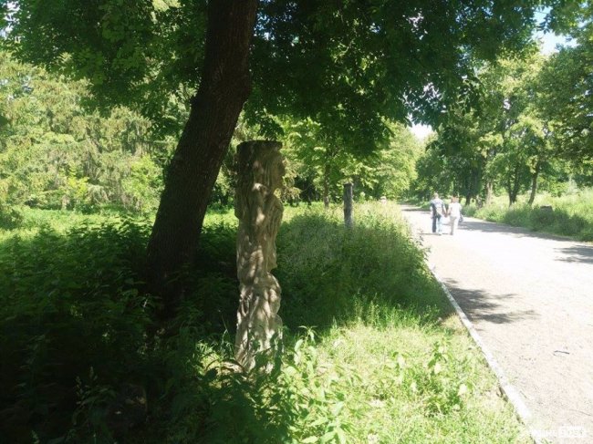 Алея з реставрованими скульптурами Миколи Голованя заросла кропивою