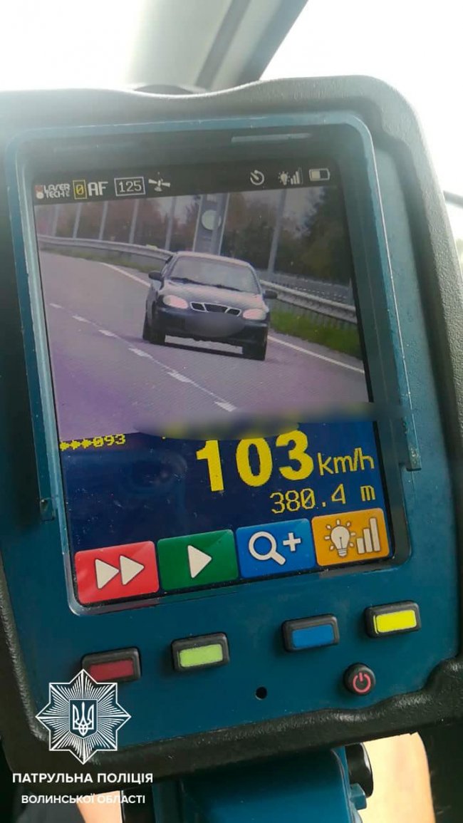 За день на Волині спіймали 5 водіїв-порушників, які мчали зі швидкістю понад 100 км/год. ФОТО