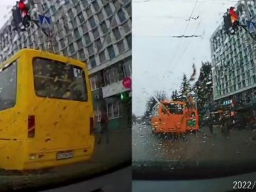 Порушив ПДР: у Луцьку затримали водія маршрутки, яка перебуває у розшуку. ВІДЕО