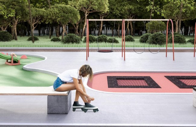 Показали, який вигляд матиме урбан-парк на проспекті Молоді в Луцьку. ФОТО