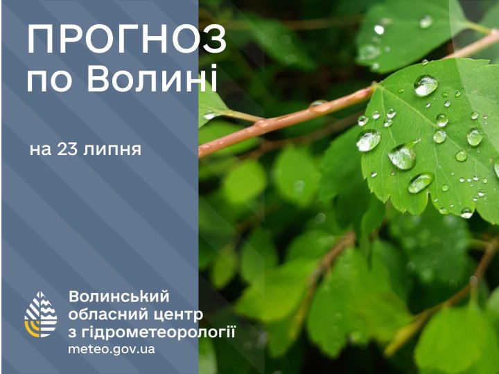 Якою буде погода у Луцьку та на Волині у середу, 23 липня