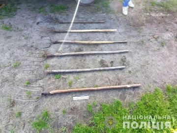 На Рівненщині чоловік з вилами накинувся на поліцейського та проколов йому ногу. ФОТО
