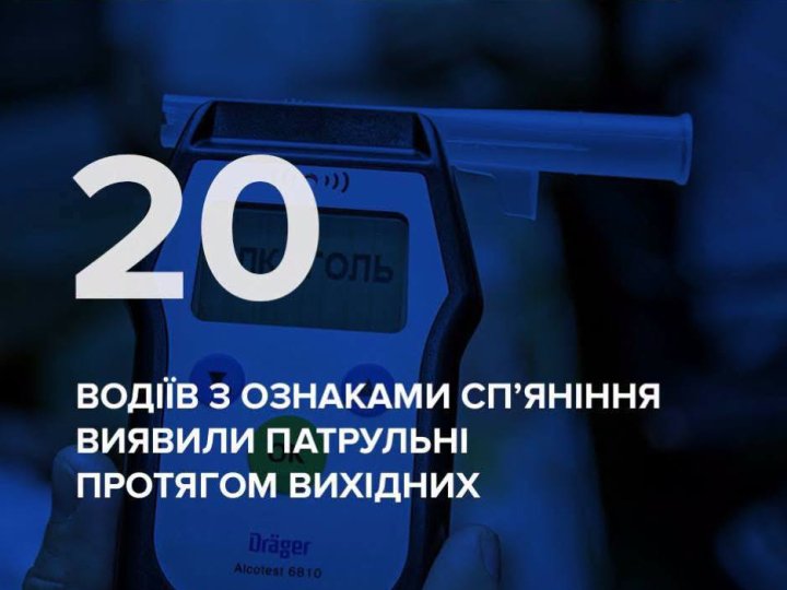 За вихідні на Волині спіймали 20 п'яних водіїв