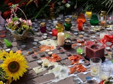 Українці «завалюють» квітами посольсьтво Нідерландів. ФОТО