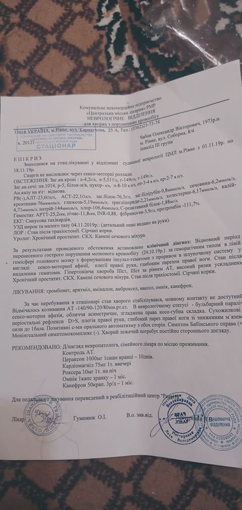 «Сім'я вже вичерпала всі кошти»: донька з Рівного благає врятувати батька
