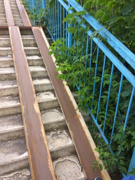 Пандуси на луцькому мосту заросли бур'яном. ФОТО