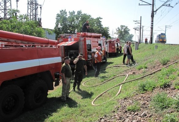 На Запоріжжі горіла електричка. ФОТО