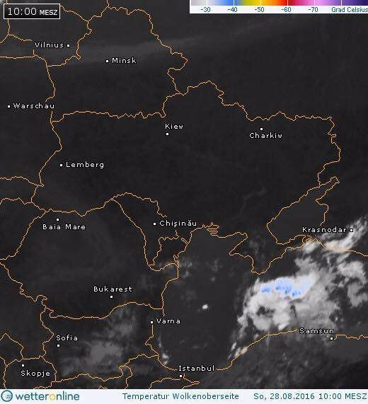 Рідко така фотка трапляється - вся Україна зараз у сонці. Ані краплиночки дощу.  Завтра така ж погода, сухо сонячно і спекотно.