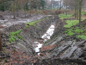 У Центральному парку Луцька розчищають меліоративні канали. ФОТО