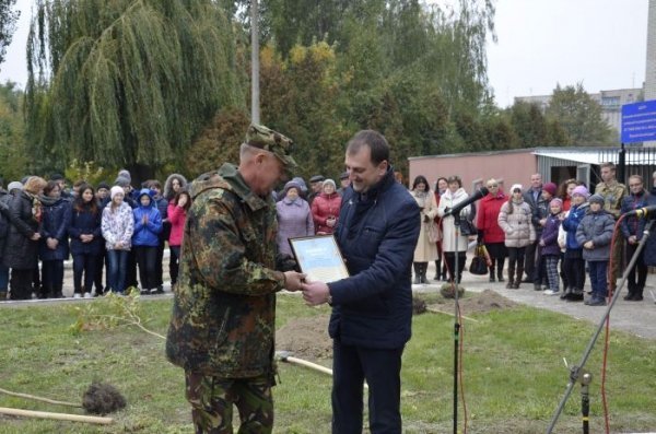 У Луцьку школярі висадили калинову алею. ФОТО