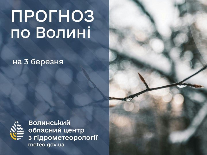 Якою буде погода у Луцьку та на Волині 3 березня