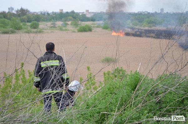 Пожежа очерету на Гнідаві. ФОТО. ВІДЕО