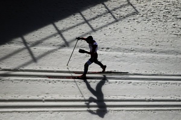 Українська спортсменка Людмила Ляшенко на дистанції 15 км