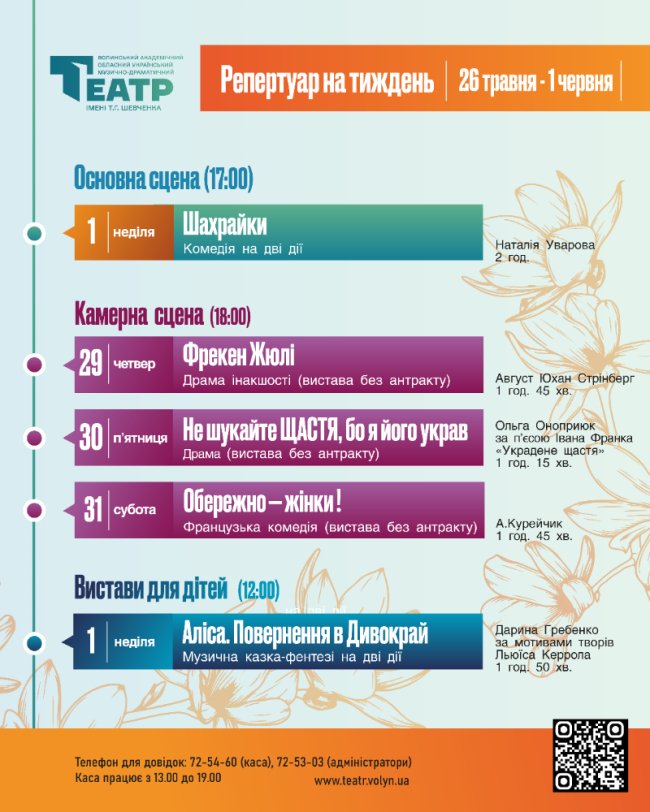 Відчути сучасний дух українського театру: огляд вистав у Луцьку 29 травня – 1 червня
