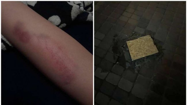 Провалля у центрі Луцька: у нього впала і травмувалася дитина. ВІДЕО