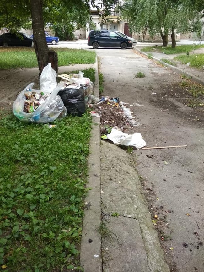 «Немає сил на це дивитися»: луцький двір засипали сміттям. ФОТО