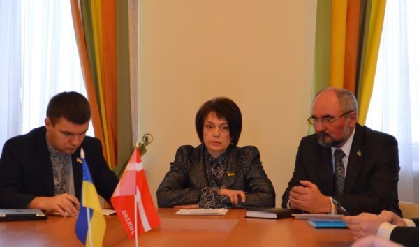 Лілія Гриневич під час прес-конференції у Луцьку. 