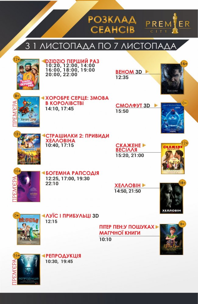 У кінотеатрі «Premier City» – три прем'єрні покази*