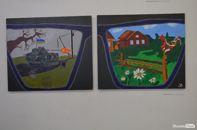 Поклав автомат і взяв пензлик: у Луцьку – філософська виставка картин атовця. ФОТО