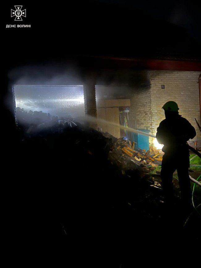 На Волині чоловік підпалив солому в тюках