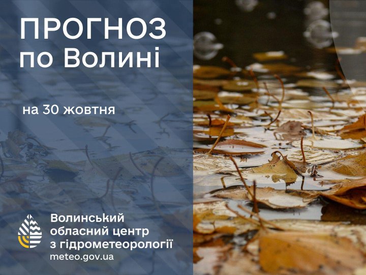 Погода в Луцьку та Волинській області на завтра, 30 жовтня