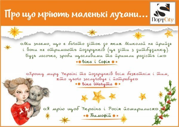 Про що мріють луцькі діти: святкова пошта «ПортCity»