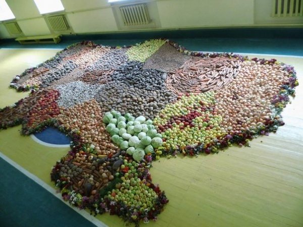 У Ківерцях школярі виклали їстівну карту України на підтримку бійців АТО. ФОТО